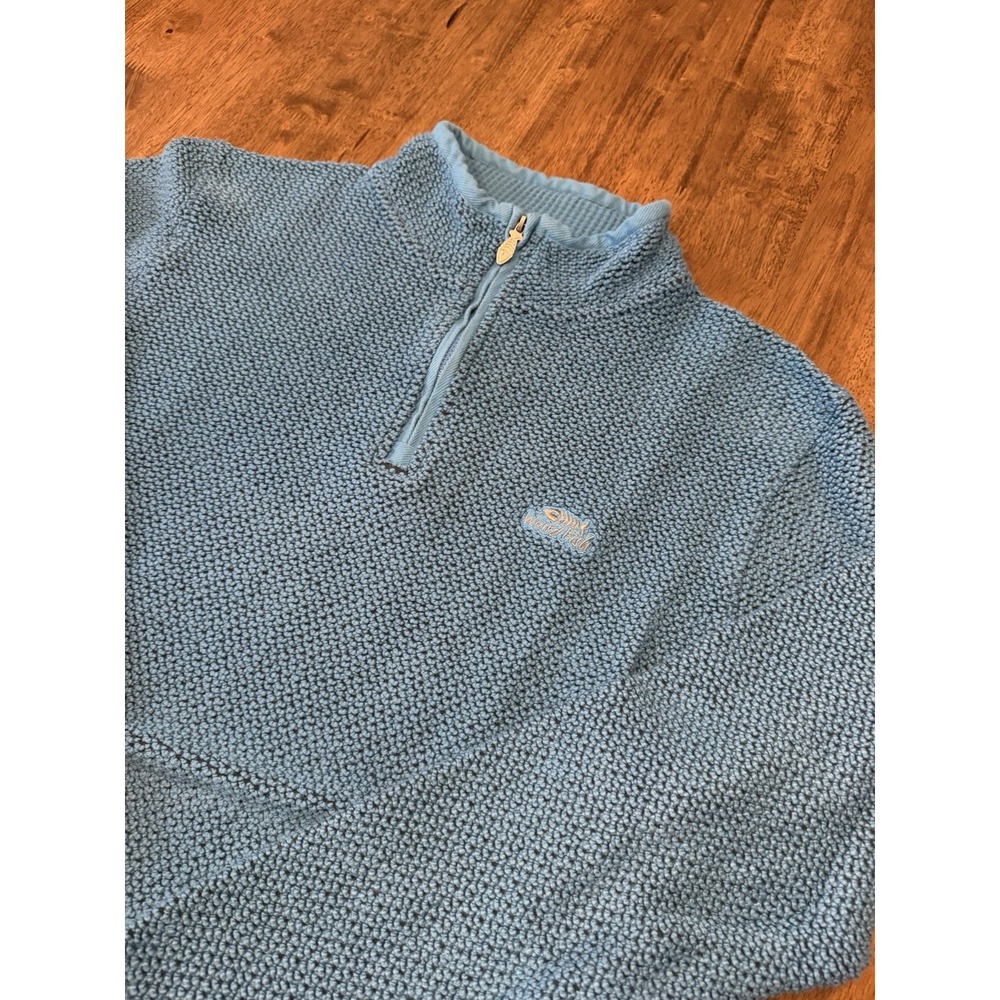 Weird Fish Stern Macaroni Sweatshirt Mens XL Copen Blue 1/4 Zip Knit Pullover